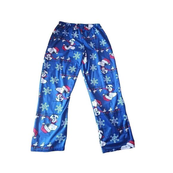 Peanuts Snoopy Woodstock Christmas fleece lounge pajama Unisex medium super soft - Picture 1 of 3